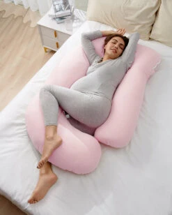 Huggable - U Shaped Maternity Cotton Body Pillow -GlowNest Store 4 03c9f488 91d4 405c 8257 2ad204673a1a
