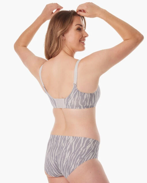 SMOOTH - Ultra Soft Gray Zebra Maternity Nursing Bra - Image 5