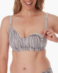 SMOOTH - Ultra Soft Gray Zebra Maternity Nursing Bra -GlowNest Store 5 8dc45b3e b7fe 4027 ba55 83fb9eb6e54f