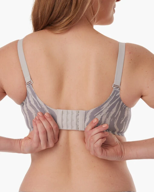 SMOOTH - Ultra Soft Gray Zebra Maternity Nursing Bra - Image 7