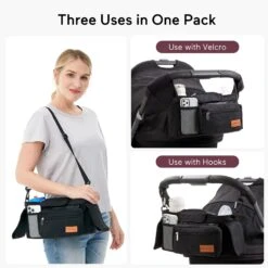 Stroller Organizer With Cup Holders -GlowNest Store Black 03