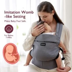 Ergonomic,Cozy And Lightweight - Baby Carrier Newborn To Toddler -GlowNest Store Grey 02