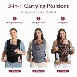 Ergonomic,Cozy And Lightweight - Baby Carrier Newborn To Toddler -GlowNest Store Grey 06