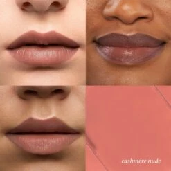 It’s Balm Moisturizing Lip Color Trio:Cherry Wood, Cashmere Nude, Dusty Orchid Shimmer -GlowNest Store Julep It sBalm CashmereNude ModelGridwithShadeCallout ECommerce JPG