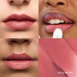 It’s Balm Moisturizing Lip Color Trio:Cherry Wood, Cashmere Nude, Dusty Orchid Shimmer -GlowNest Store Julep It sBalm DustyOrchid ModelGridwithShadeCallout ECommerce JPG