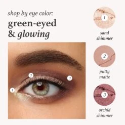 Green-Eyed & Glowing: Eyeshadow 101 Crème-to-Powder Eyeshadow Stick Trio -GlowNest Store Julep E101 Trio EyeColorBundles Green UPDATED2024 ECommerce JPG