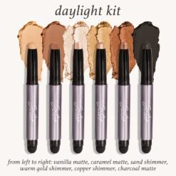 Moonlight And Daylight 12 Piece Eyeshadow 101 Crème-to-Powder Eyeshadow Stick Set -GlowNest Store Julep ES101HOLIDAY6PCDaylightKit Callout ECommerce JPG