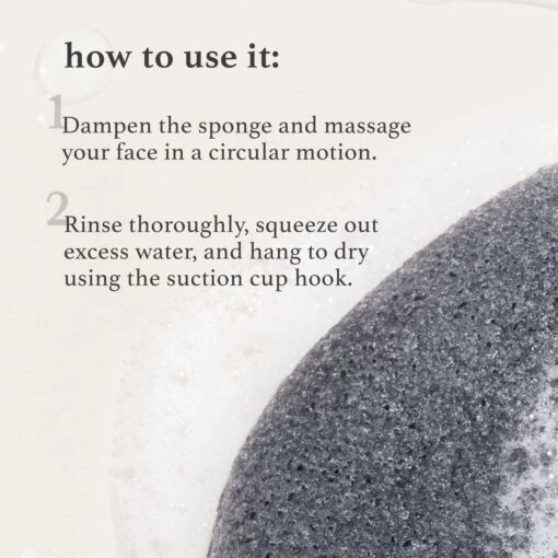 Charcoal Konjac Face Sponge Exfoliating Cleansing Tool - Image 2