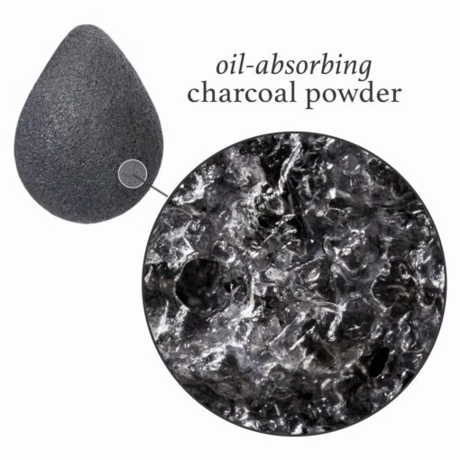 Charcoal Konjac Face Sponge Exfoliating Cleansing Tool - Image 5