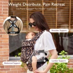 Ergonomic,Cozy And Lightweight - Baby Carrier Newborn To Toddler -GlowNest Store Leopard 04